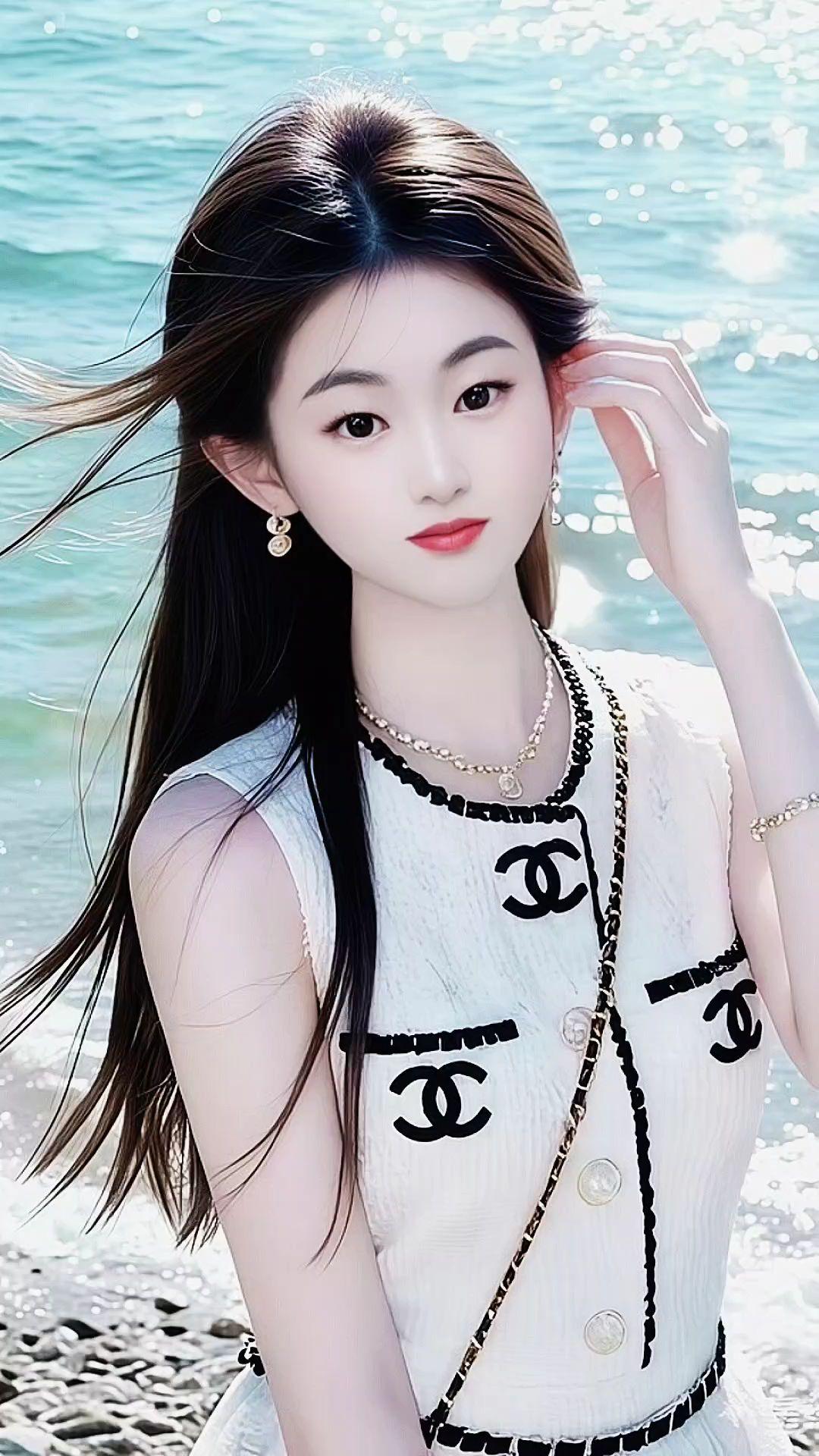清纯甜美 温柔风穿搭 优雅气质 海边随拍 海边气质美女