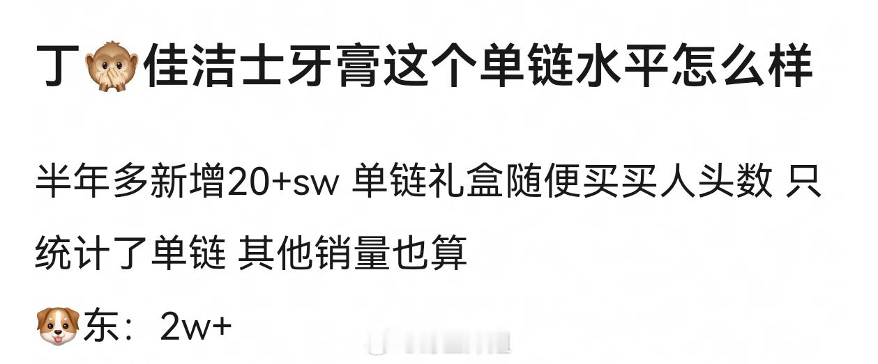 丁🙊佳洁士牙膏这个单链水平怎么样 ​​​