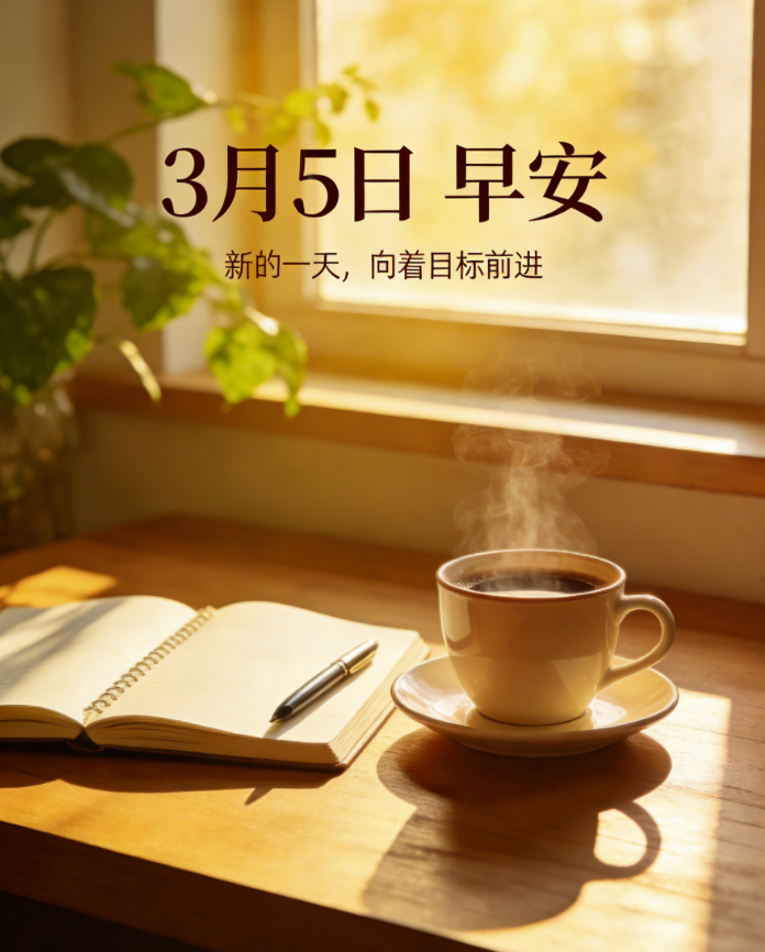 3 月 5 日，新的一天，新的开始。过去的得失不必纠结，今天的行情，我们重新把握