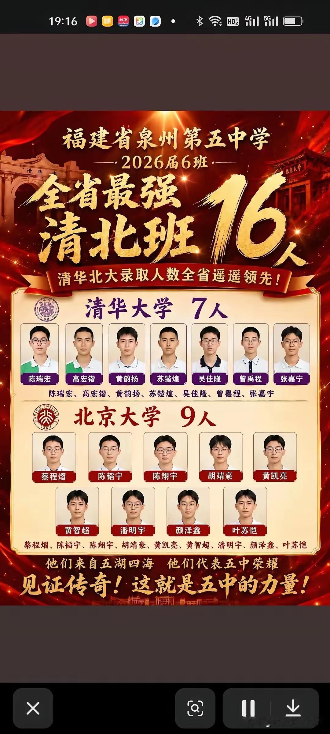 一个班16个清华北大的！

就问你牛不牛？