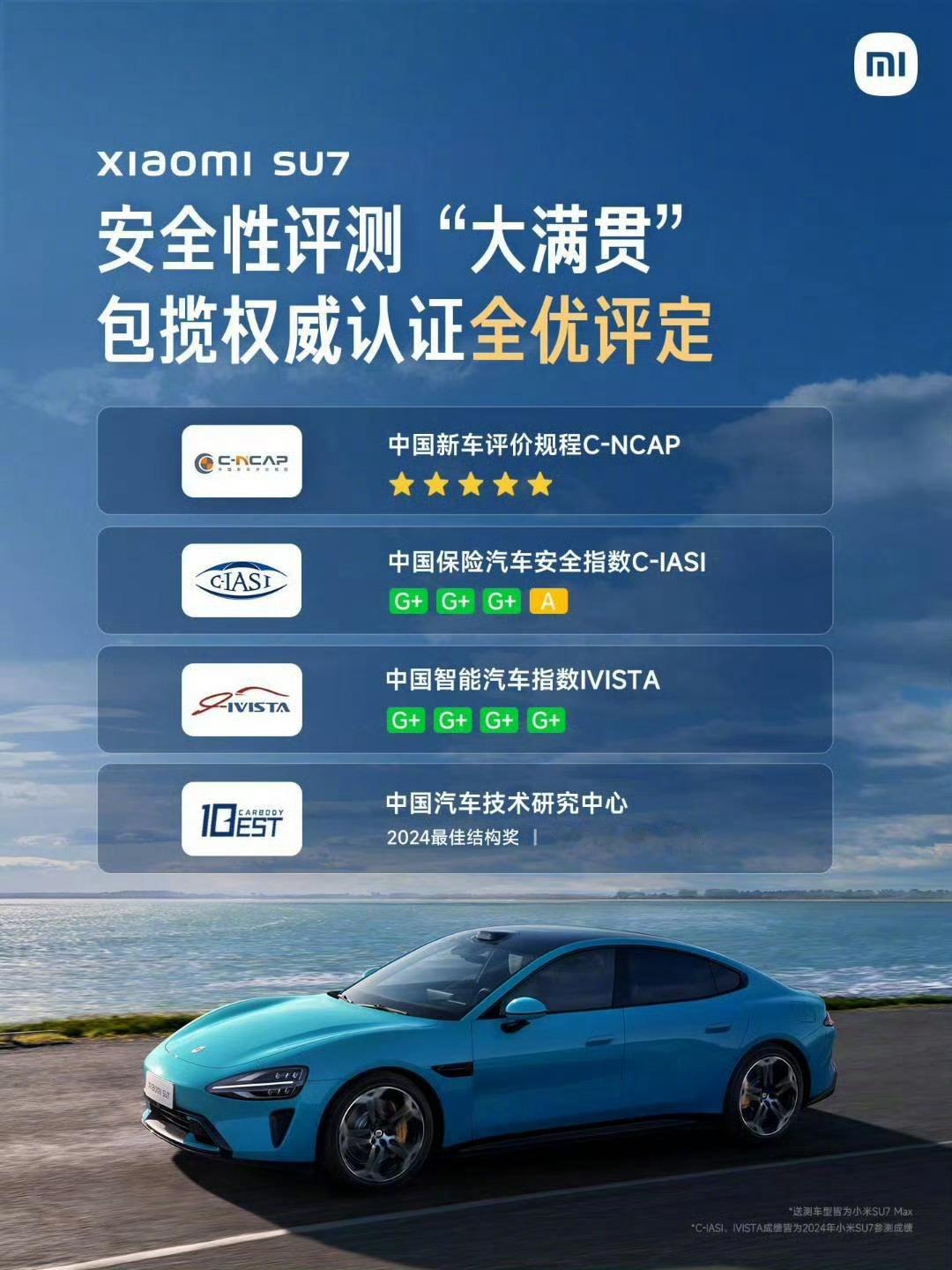 从造车之初，我们对安全一直非常重视。附上 去年的安全性评测的成绩，大家可以仔细看