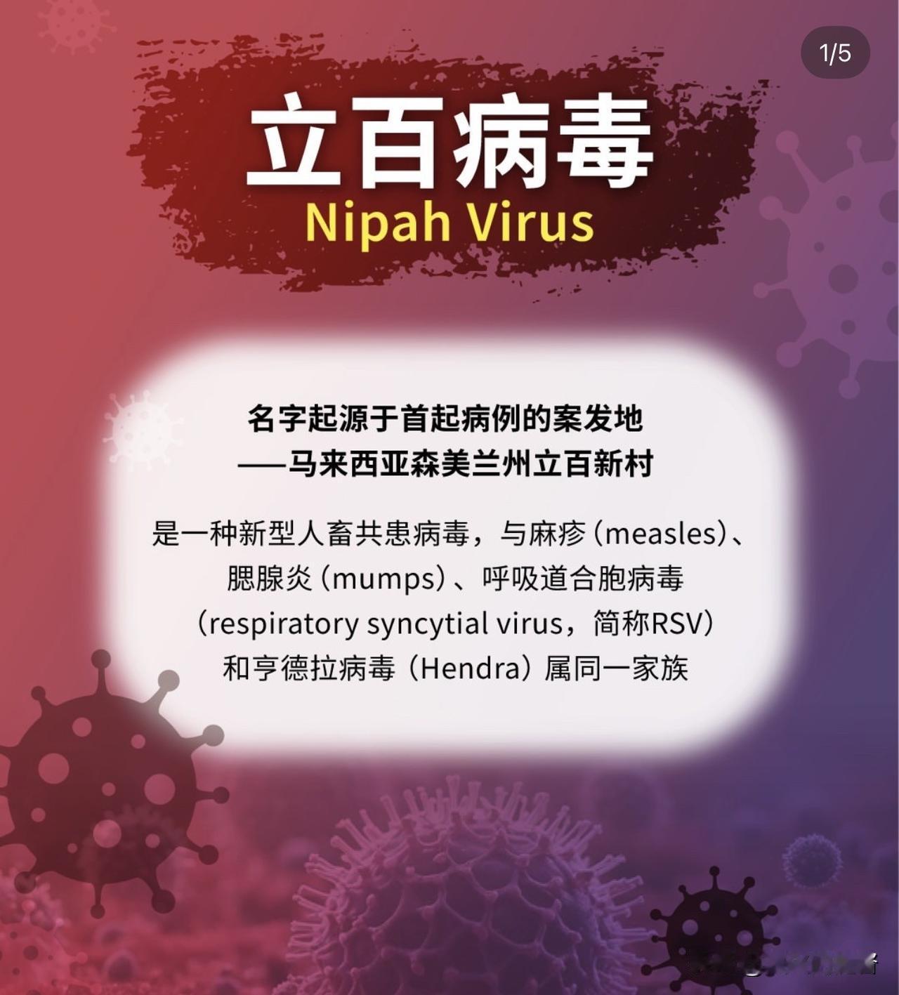 印度爆发高致死率病毒感染

近日，印度的西孟加拉邦爆发了尼帕病毒感染。根据印度卫