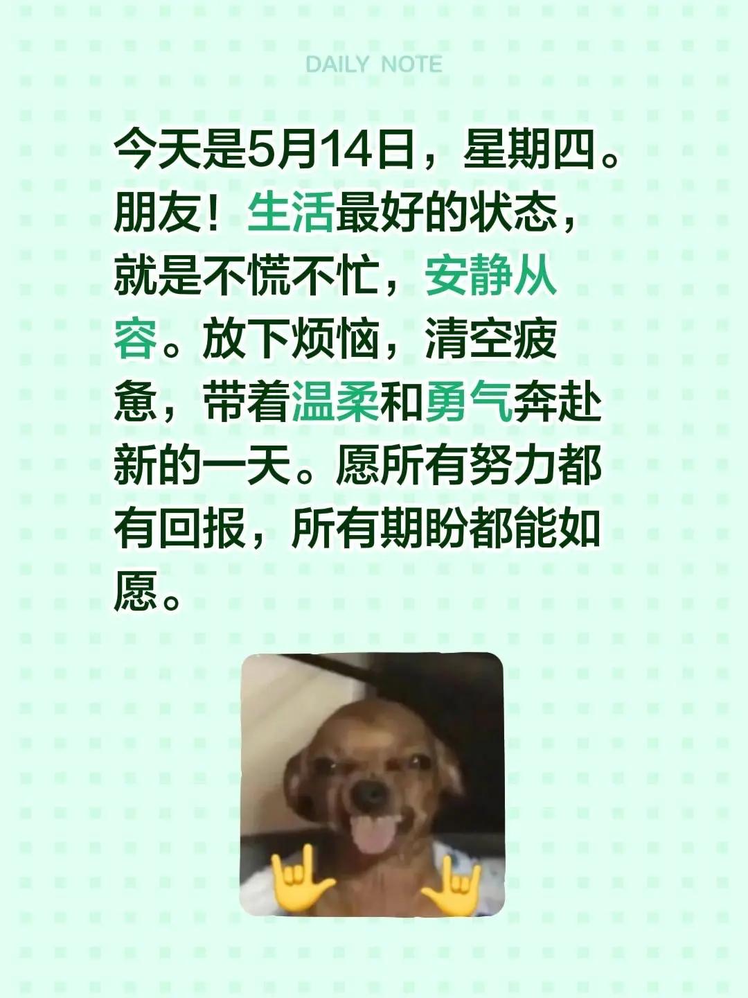 蓝光心里话。我评论了@牛马小阿糯 的作品：今天是5月14日，星期四。朋友！生活最