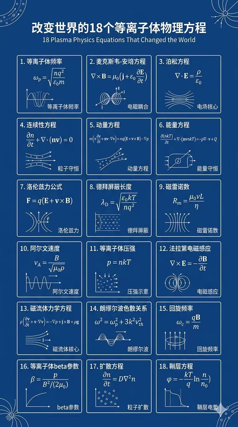 改变世界的18个等离子体物理方程。基础科学