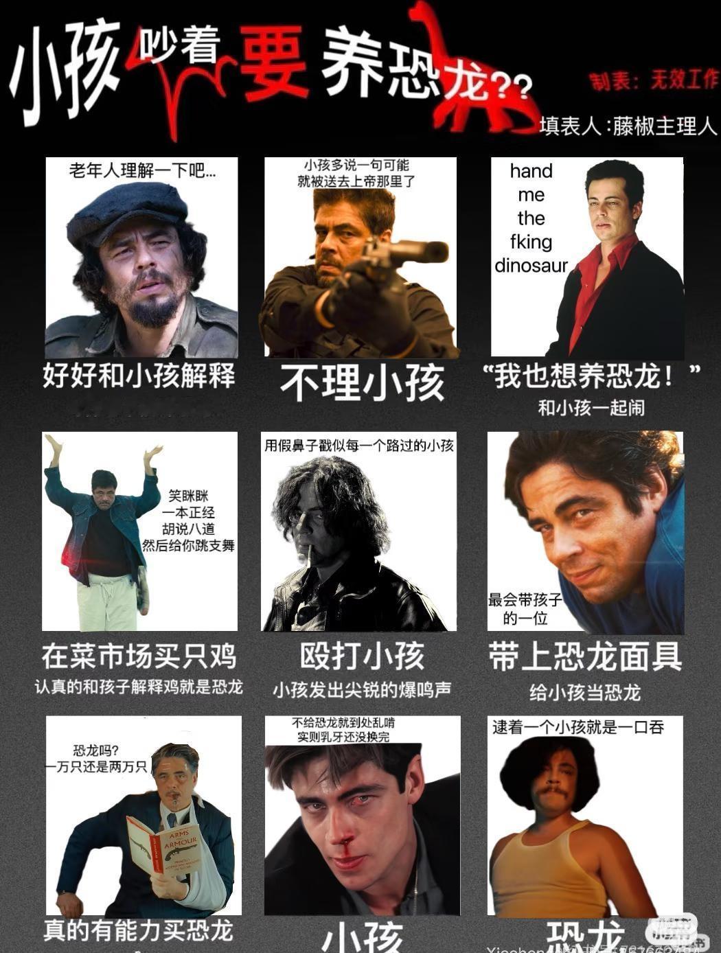 小孩吵着要养恐龙怎么办（本尼西奥版）
其实每个都想加入小孩一起玩来着。
凑不出几