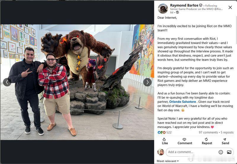 【拳头还在“肝MMO”：官宣魔兽世界首席制作人加入，《2XKO》主机PC发布网页