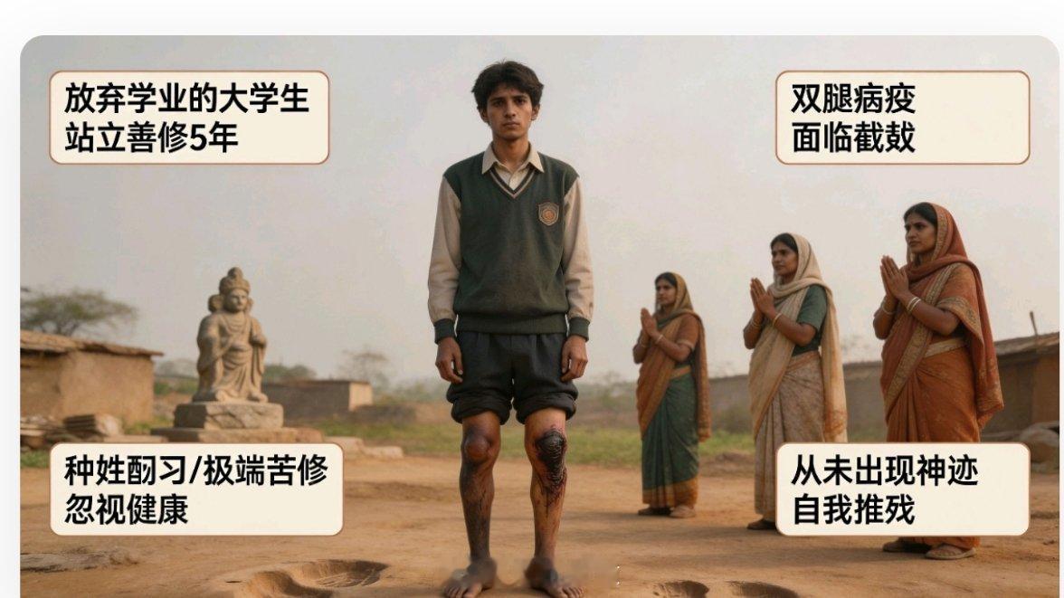 印度苦行僧坚持站立5年不坐不躺【以损耗身体求虚无神明，背后是当地观念根深蒂固的悲