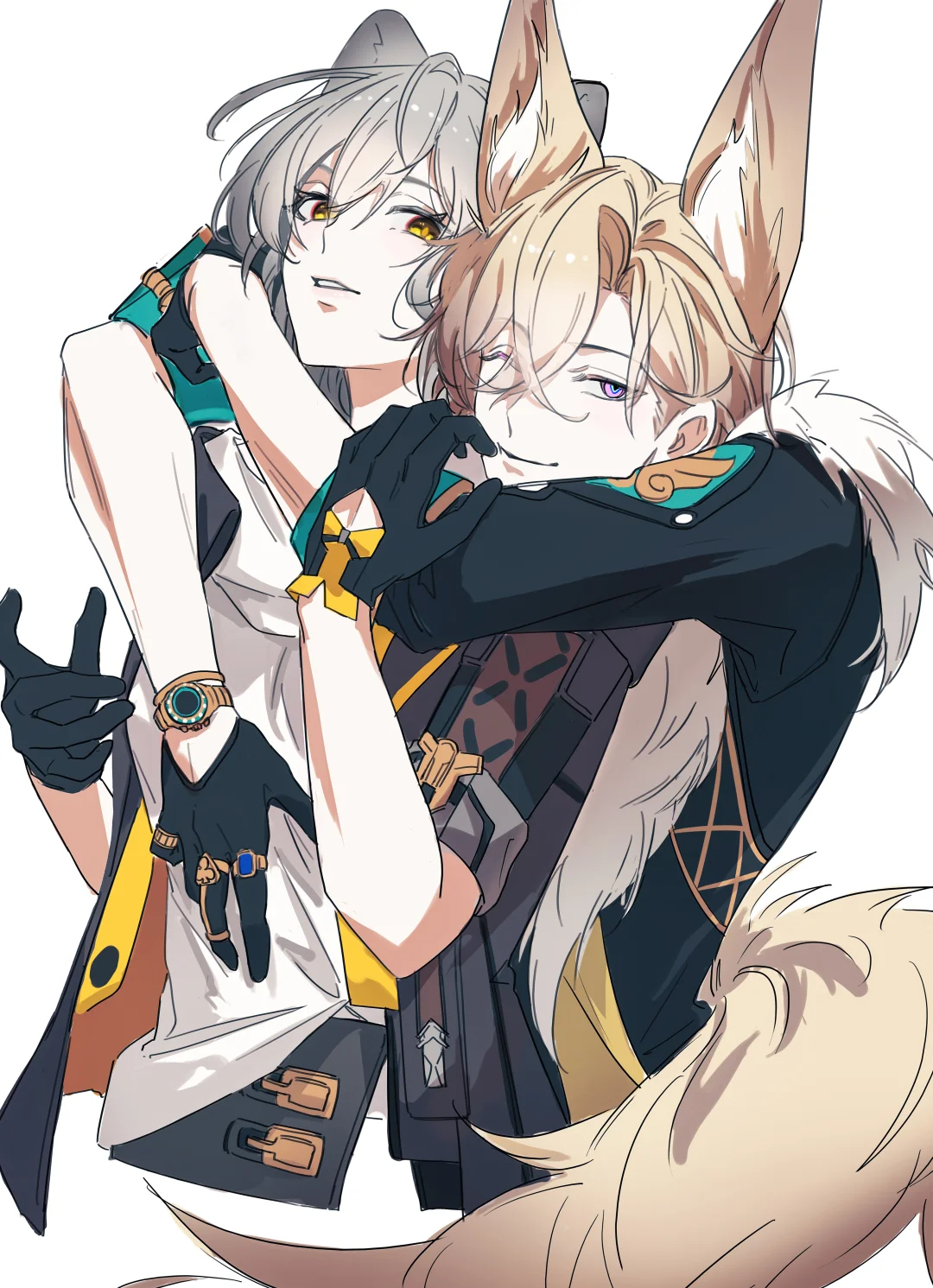 小狐狸和小浣熊贴贴﻿~~[憧憬][憧憬] 