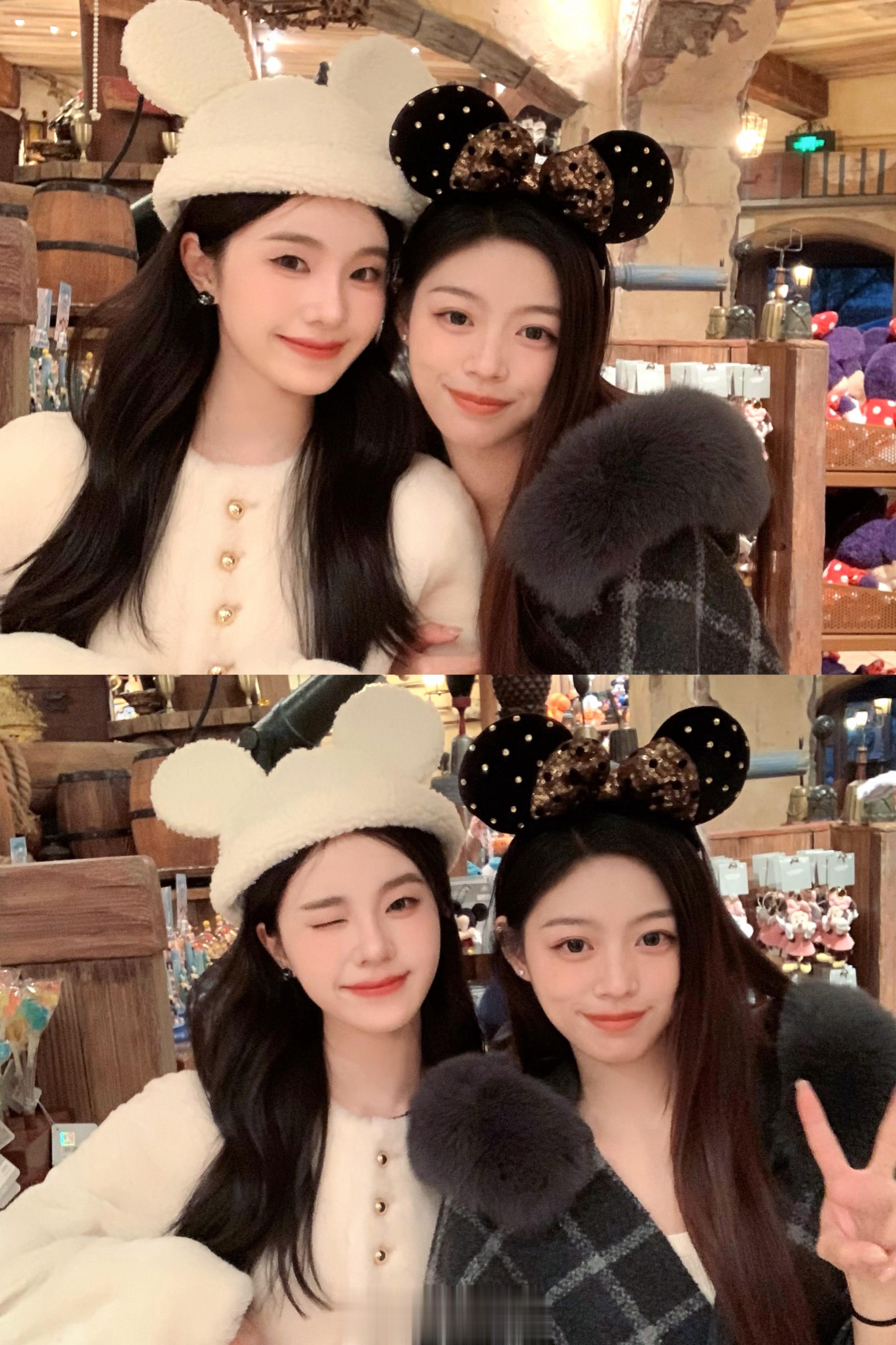 迪士尼/ 甜妹组～幸福感超强的一组💗滑两个宝穿小奶包羽绒！！  ​​​