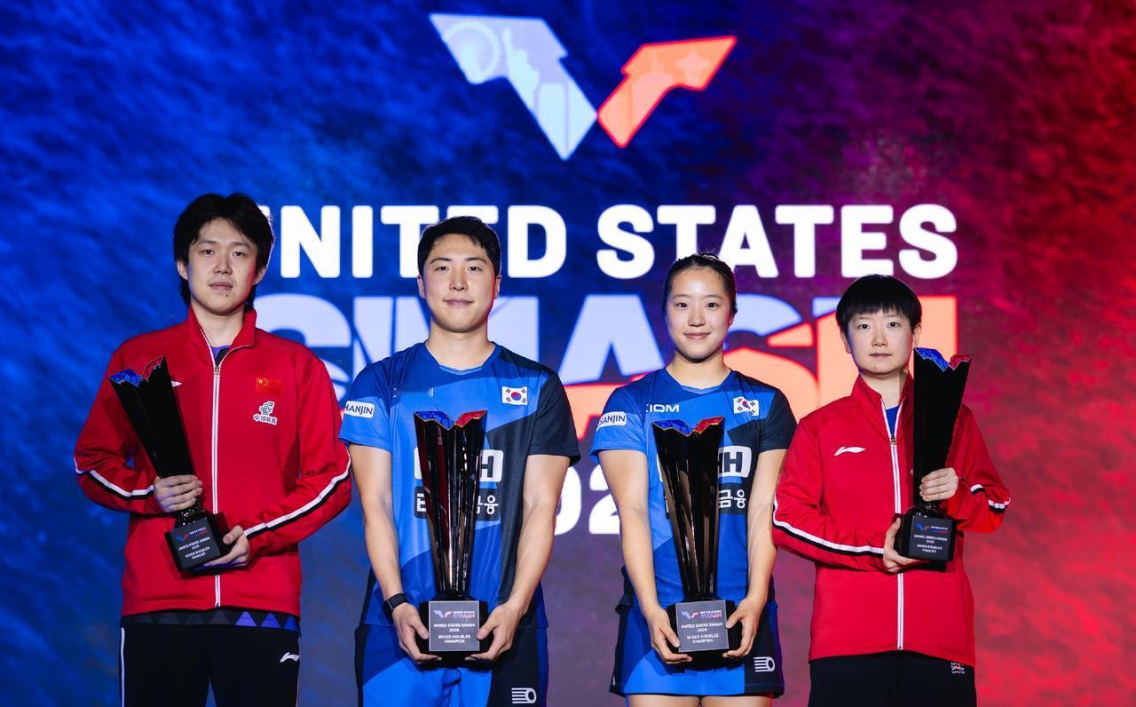 2026WTT美国大满贯冠军榜!
混合双打:
🏆林钟勋/申裕斌、🥈王楚钦/孙
