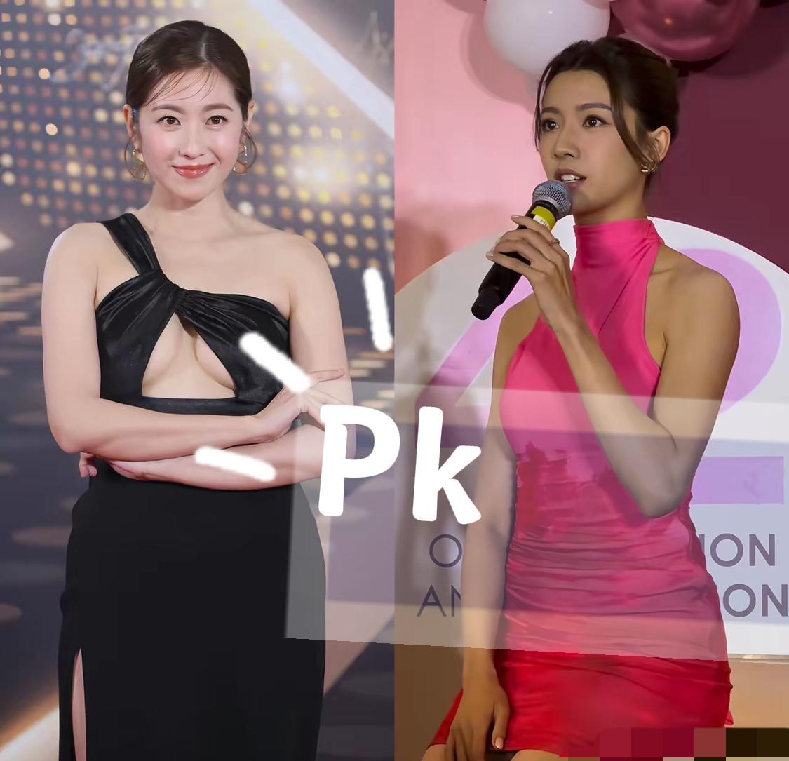 TVB台庆后台，两代视后的手同时伸向同一支话筒。
指关节先碰到的是陈自瑶。44岁