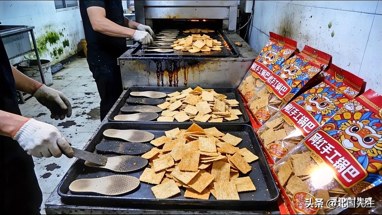 变态的网红锅巴和臭鞋垫一起烤出来的。

这个灶台，油迹斑斑，夏天估计苍蝇乱飞，
