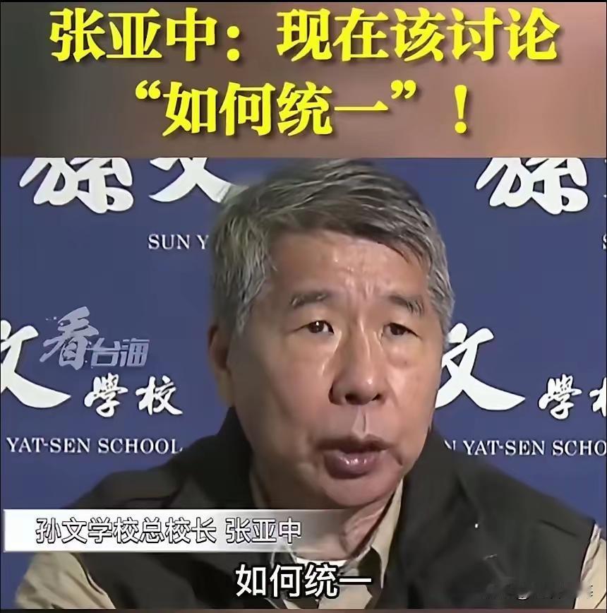 台湾孙文学校总校长张亚中最近有了新想法：与其纠结到底要不要统一，不如琢磨琢磨怎么