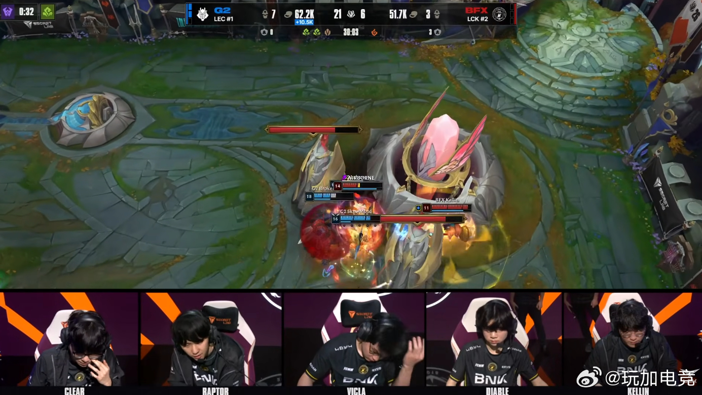 G2今天也是3-0速通战胜BFX，下一场要对战GEN了！G2将迎战GENG2晋级