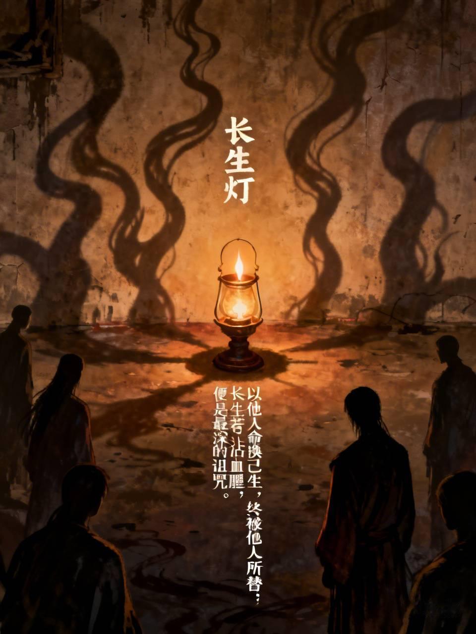 江湖怪谈•荒诞志324长生灯
道士点一盏长生灯，灯油是人命。权贵争相添油，灯越烧