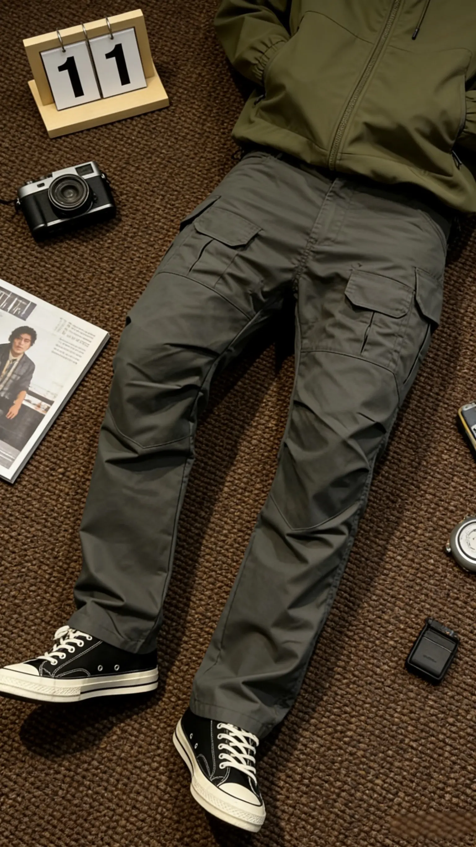 谁能拒绝这款春秋多口袋战术军布工装裤户外直筒裤耐磨通勤长裤