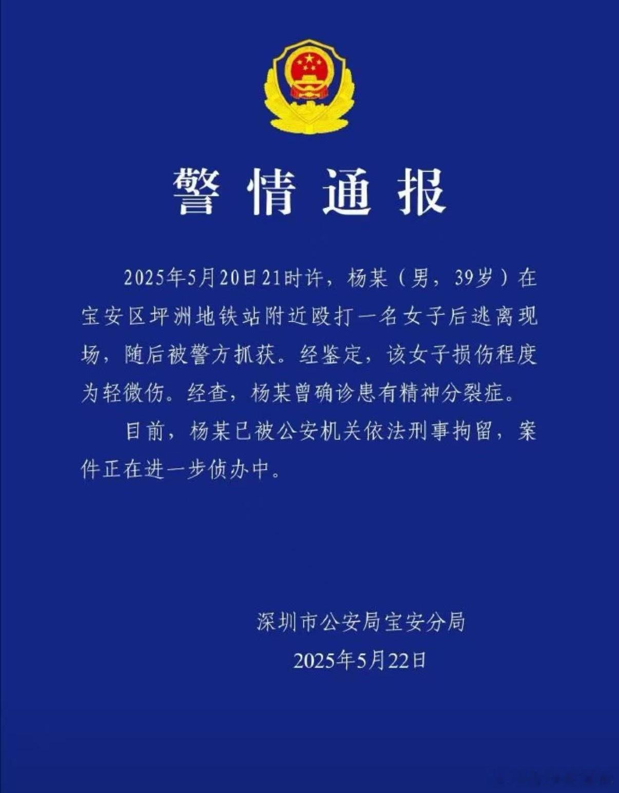 叶舒华说精神病不是免死金牌想起来前几天宝安坪洲地铁站的摩的司机打人事件，一个几乎