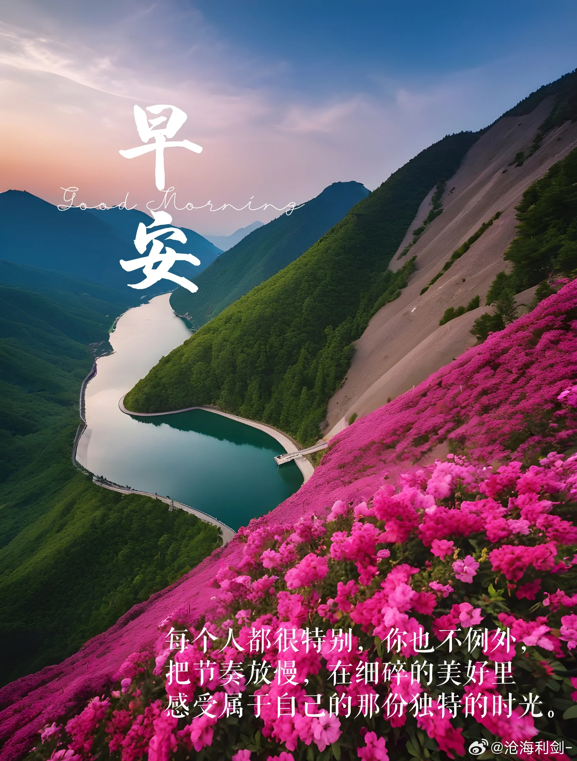 早安愿你今日三餐有味，四季有爱，在平淡的日子里嚼出甜味来。 