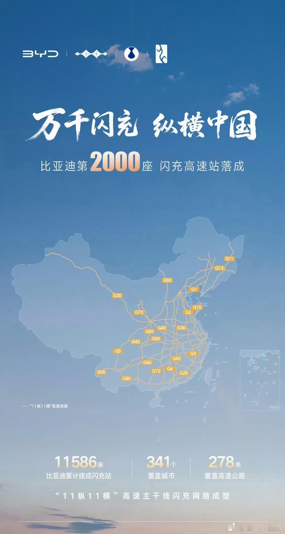 比亚迪第2000座闪充高速站9月24日比亚迪第2000座闪充高速站在江苏扬州宝应