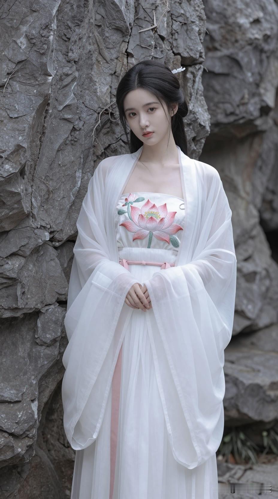 一袭素衣，半盏清茶，不负人间清欢。美女人像群 高清美女 高雅气质美女 古风