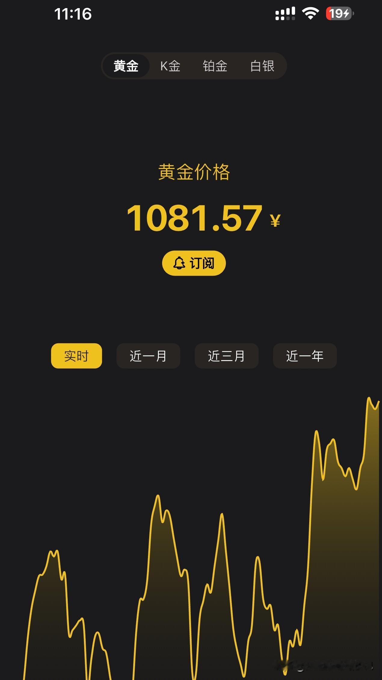 这会是2026年3月19日11:15。
黄金是1081.57。
群里小伙伴说“现