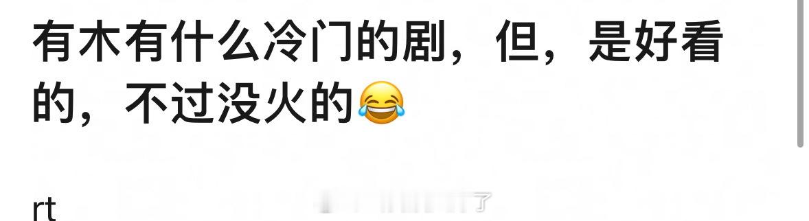 有没有什么冷门好看但是没有火的剧？