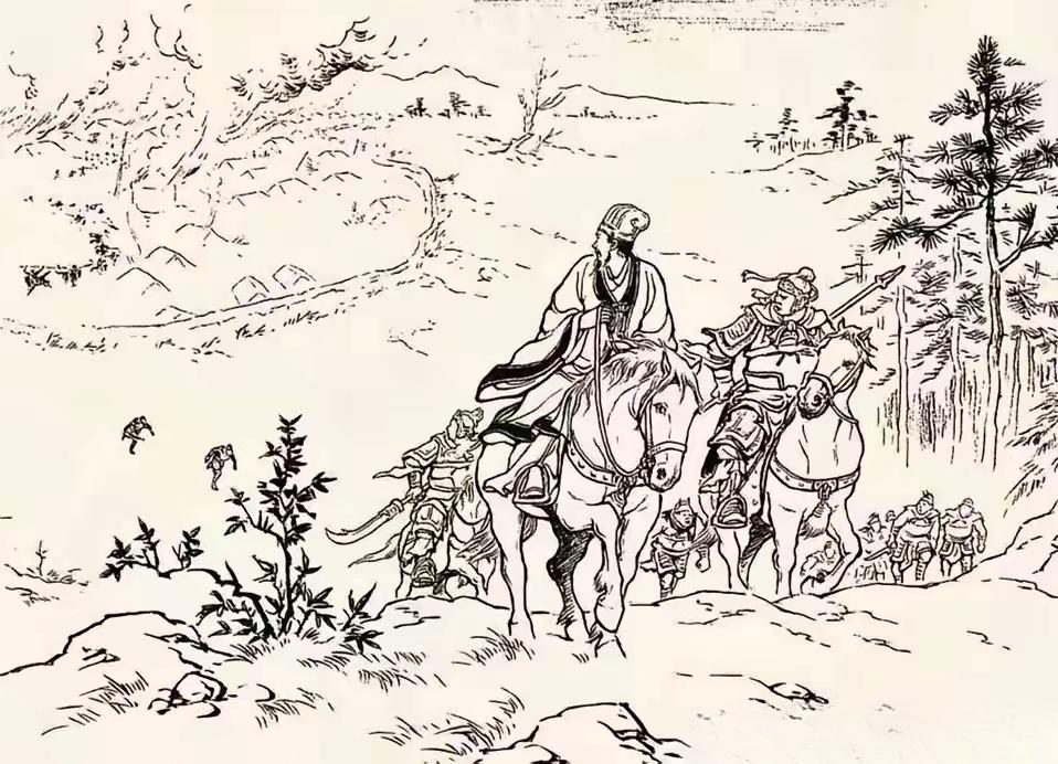 诸葛丞相一马当先。诸葛亮给人的印象是羽扇纶巾，坐着小推车一副胸有成竹的...