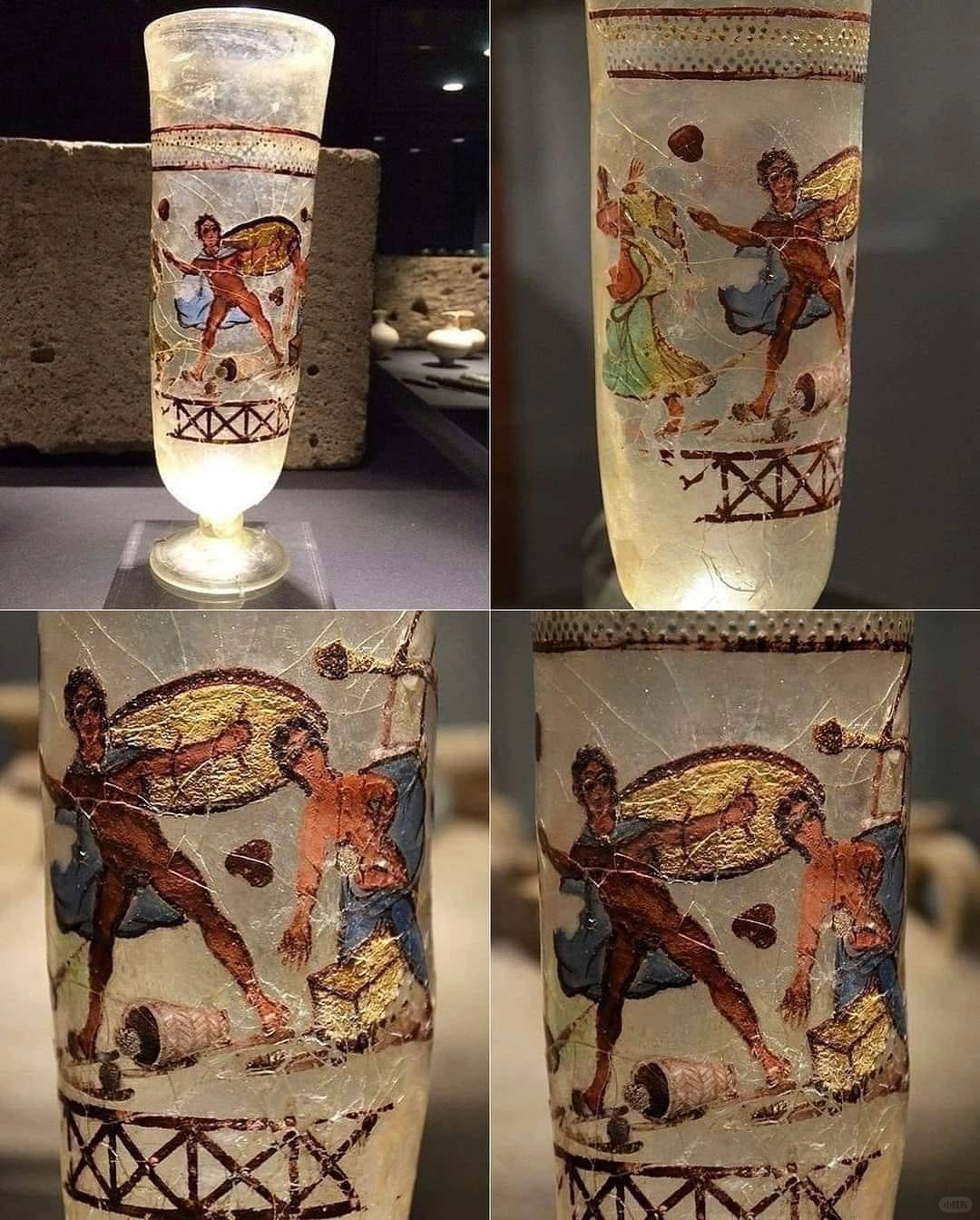 公元3世纪，罗马彩绘高脚杯，1991年在德国科隆发现。