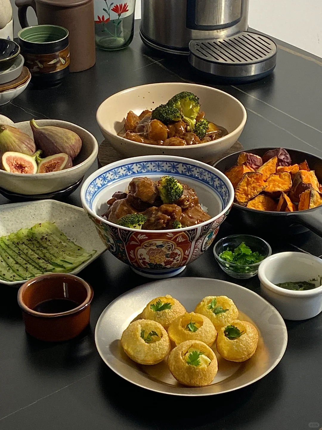 今日食谱📜咖喱牛腩饭 玛莎拉脆球 烤地瓜🥢