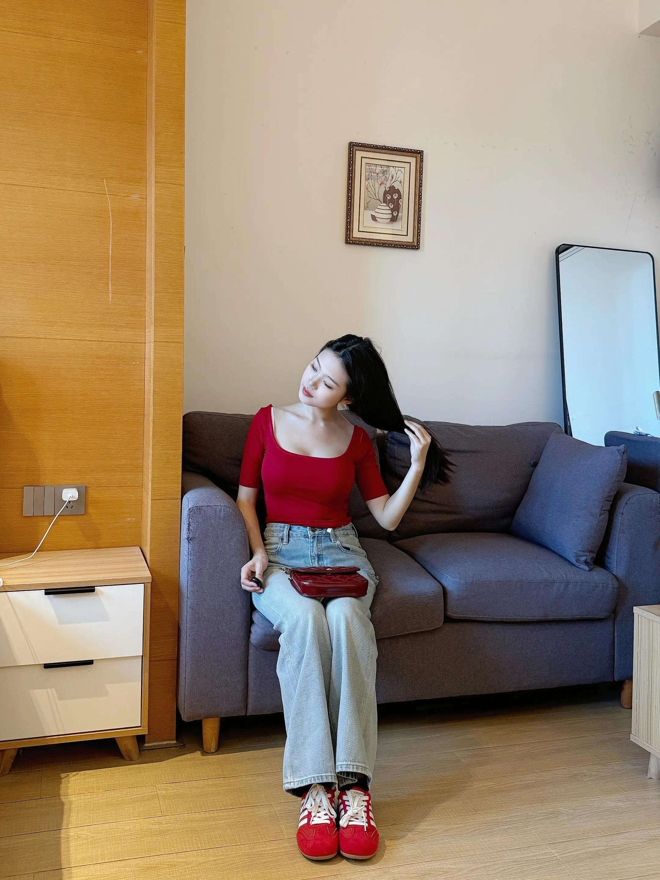 温柔姐姐穿搭 红色穿搭