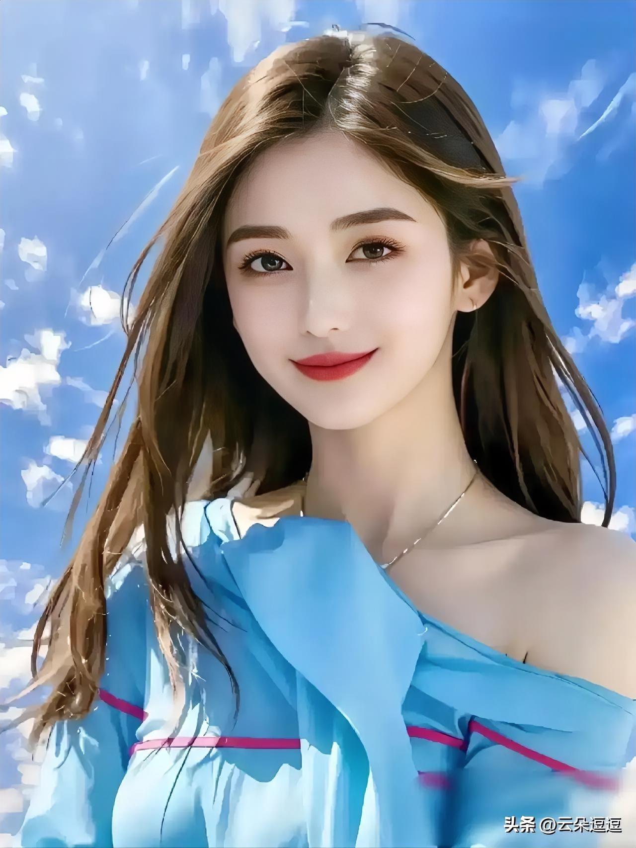 温柔蓝调，云朵下的甜美少女