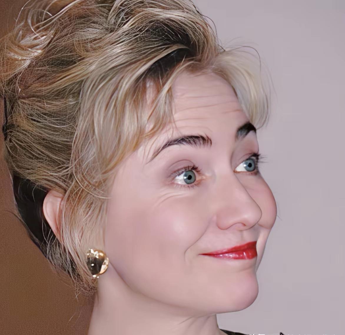 希拉里这颜值、这时尚，也不输欧洲的王妃们吧！
就算此时的希拉里，已经年过半百，但