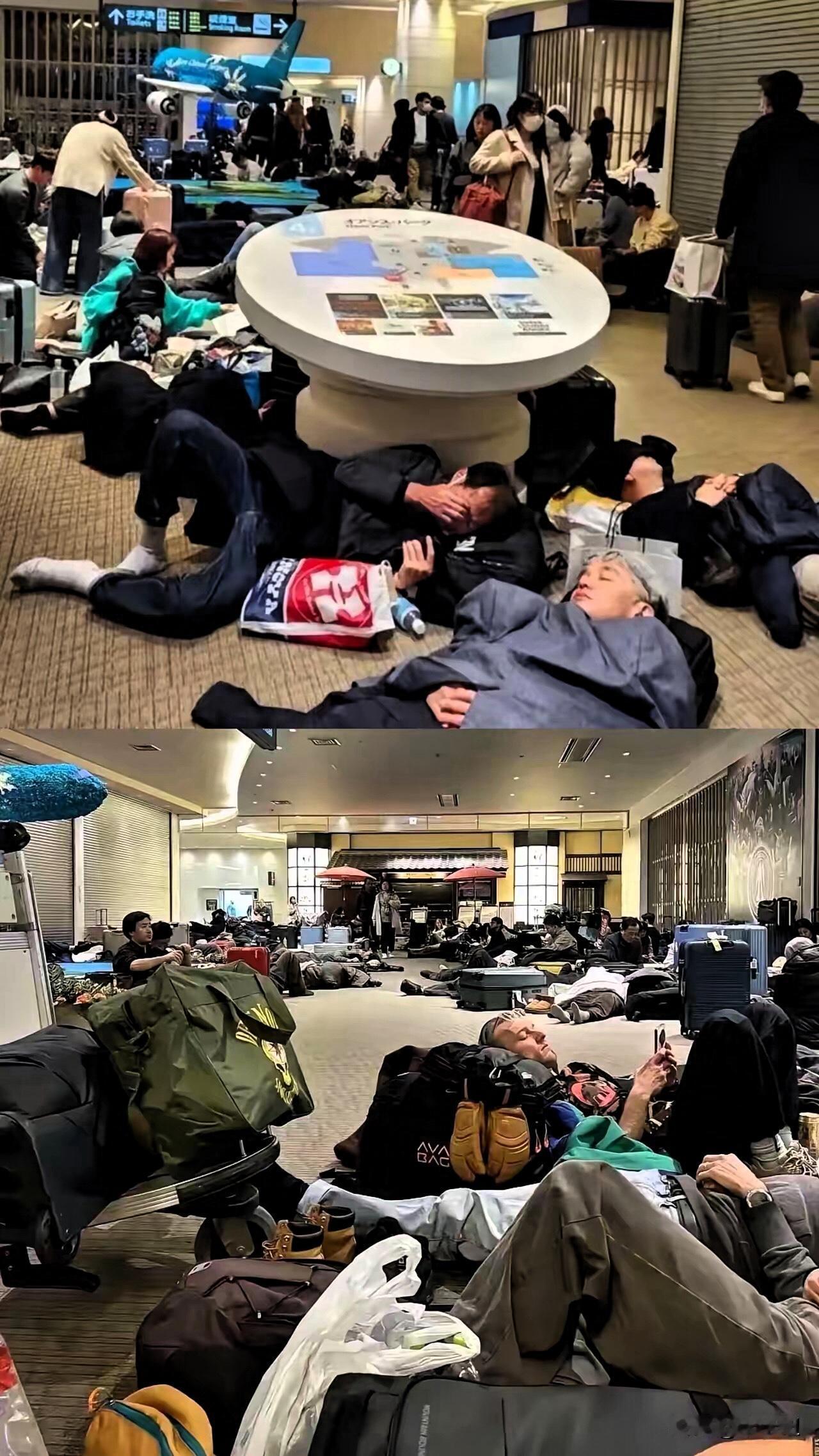 刷到日本机场滞留大批国人的画面，心里半分同情都生不出来。
反倒觉得这场景，就是现