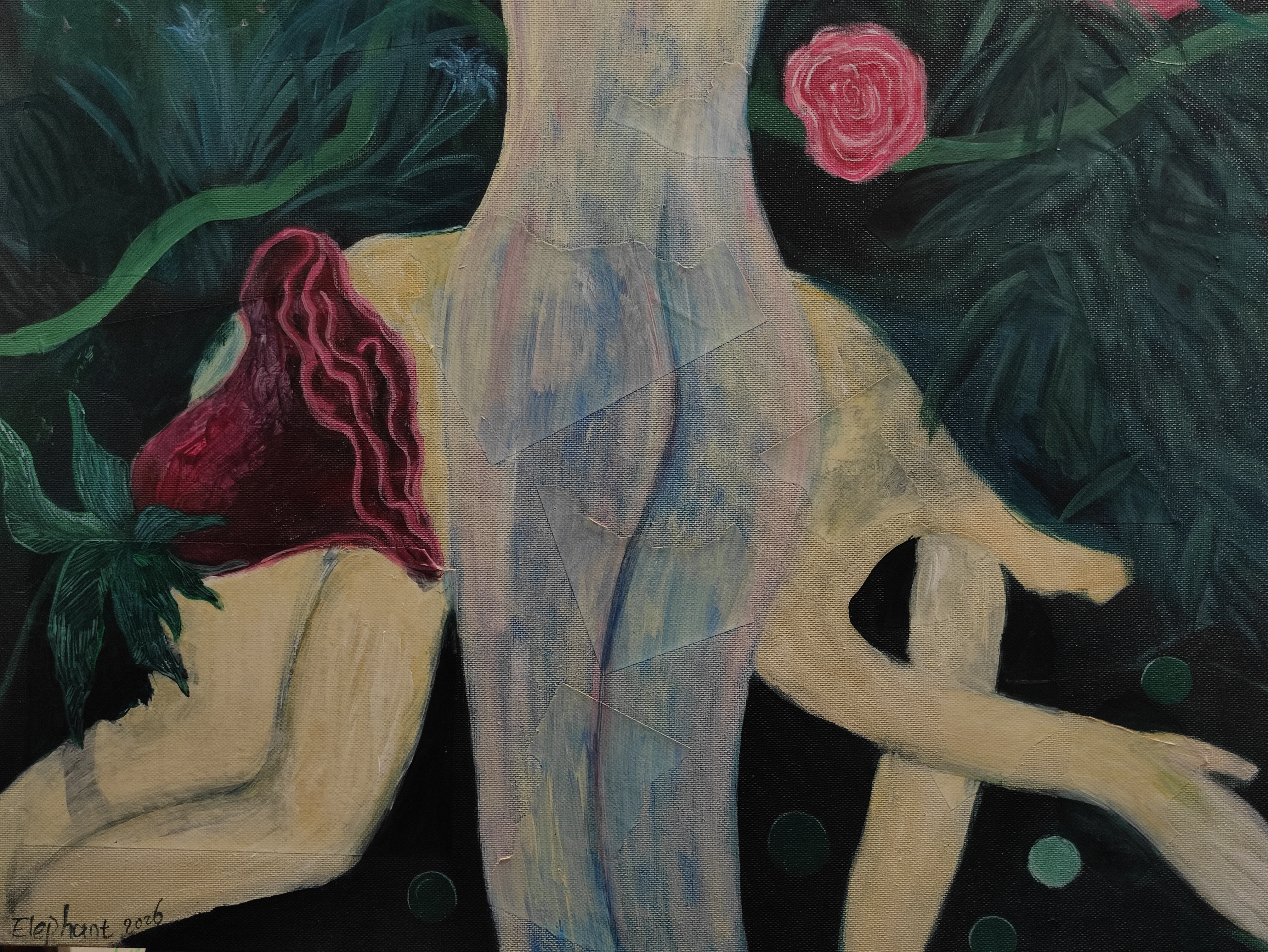 《在智利的山谷》布面丙烯600×900mm 