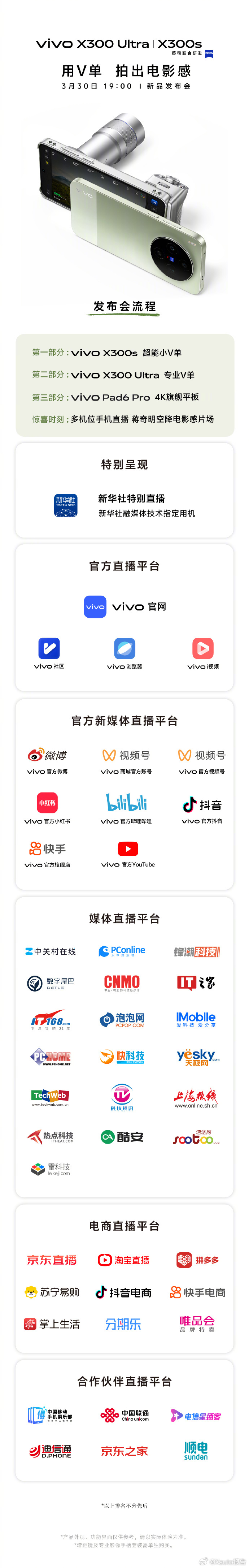 vivo发布会主要看点3月30日19点，vivo新品发布会即将举行，本次看点十足