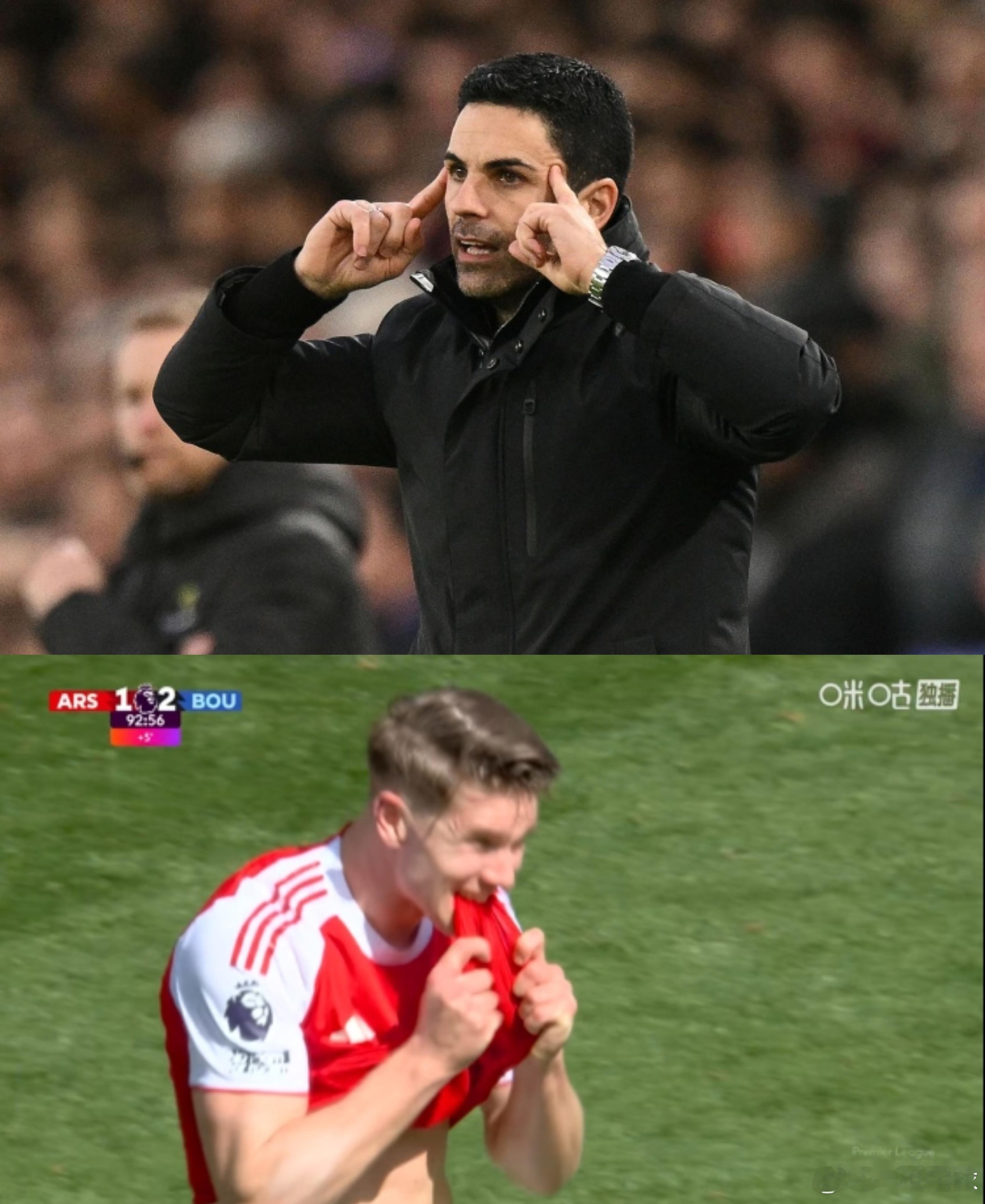 阿森纳1比2负伯恩茅斯，目前多赛两轮领先曼城9分，感觉枪手老毛病又犯了，那就是后