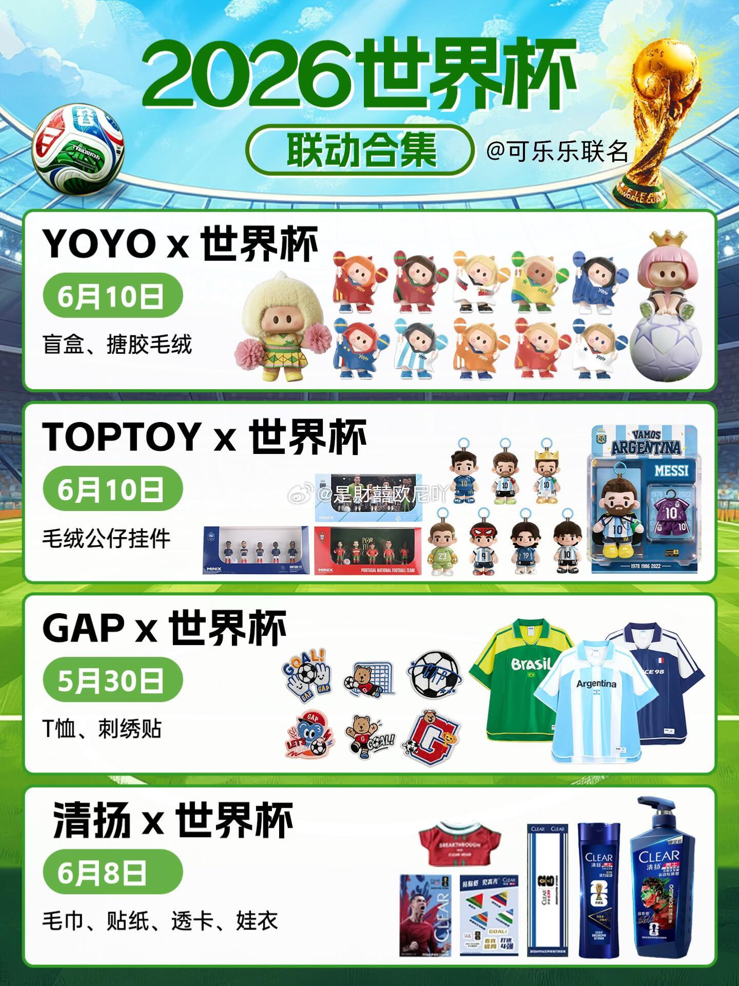 不查不知道，一查吓一跳，这么多世界杯联名周边啊！！你们有想入手的吗？或者已经入手