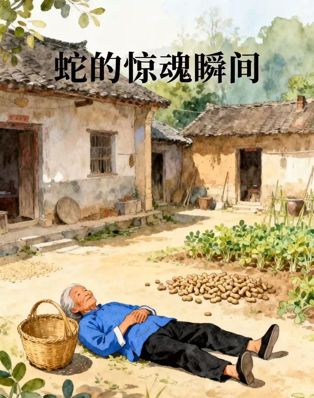山东一老太太在院子里晒花生，发现花生堆里有个东西在动，她以为是只老鼠，伸手就去抓