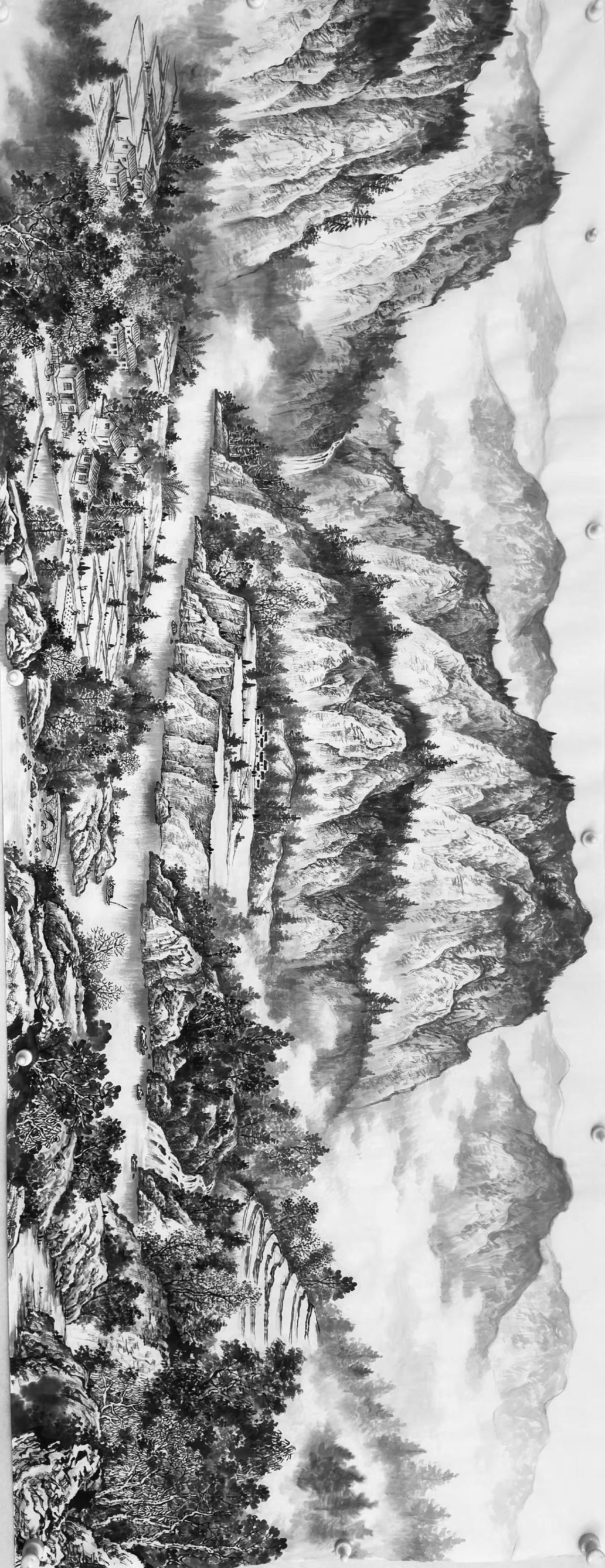 六尺墨稿。国画山水感受国画的意境 创作者中心 创作灵感 当代山水画