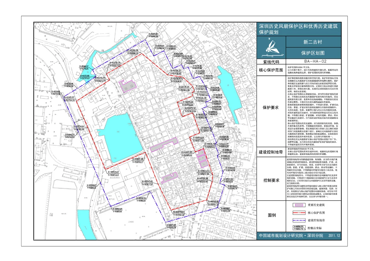 深圳新二古村保护区划图