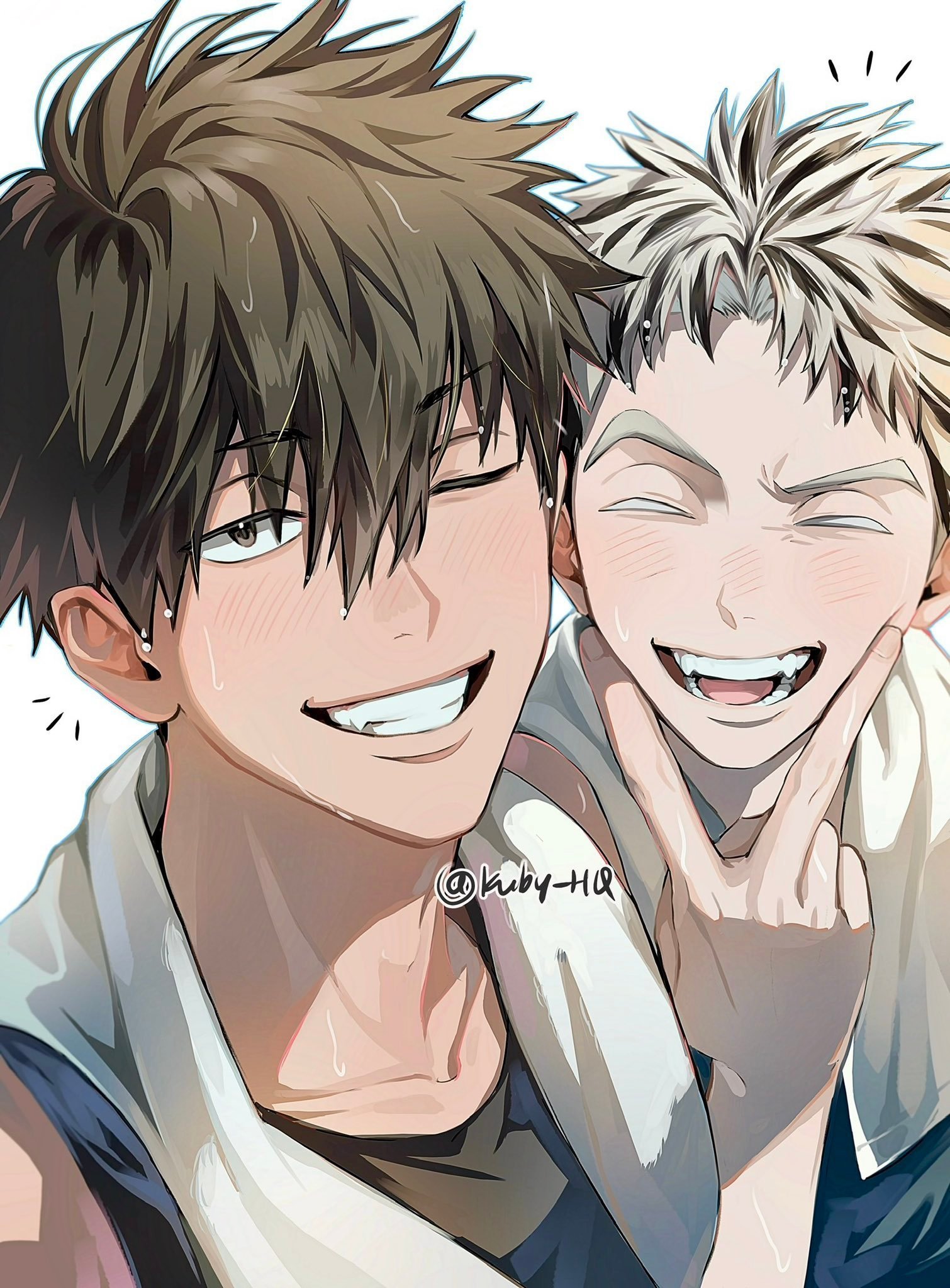 排球少年顺毛的黑尾和木兔，太帅了 X：kuby_HQ 