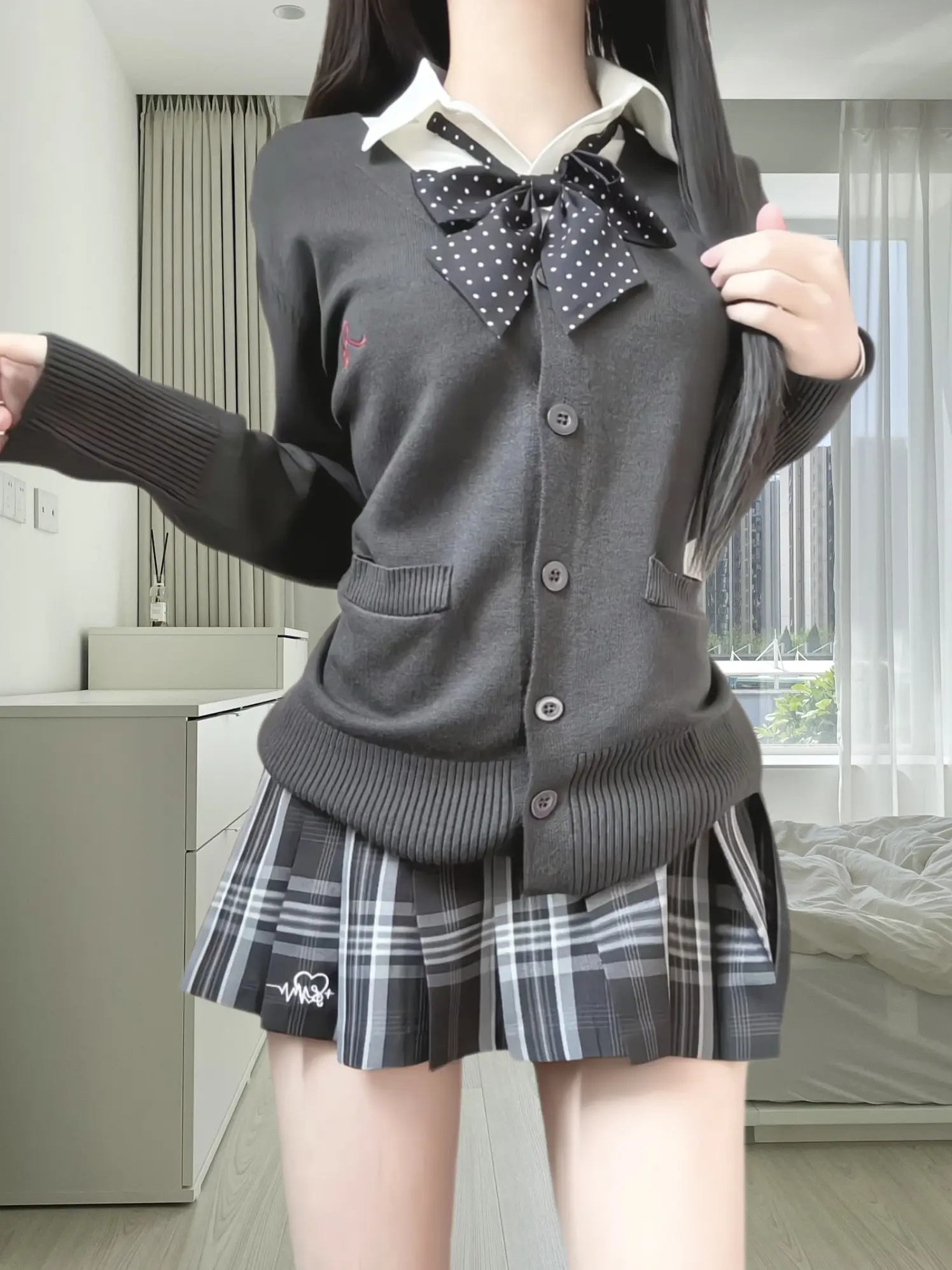 jk穿搭 女大学生 学院风穿搭  清纯甜美