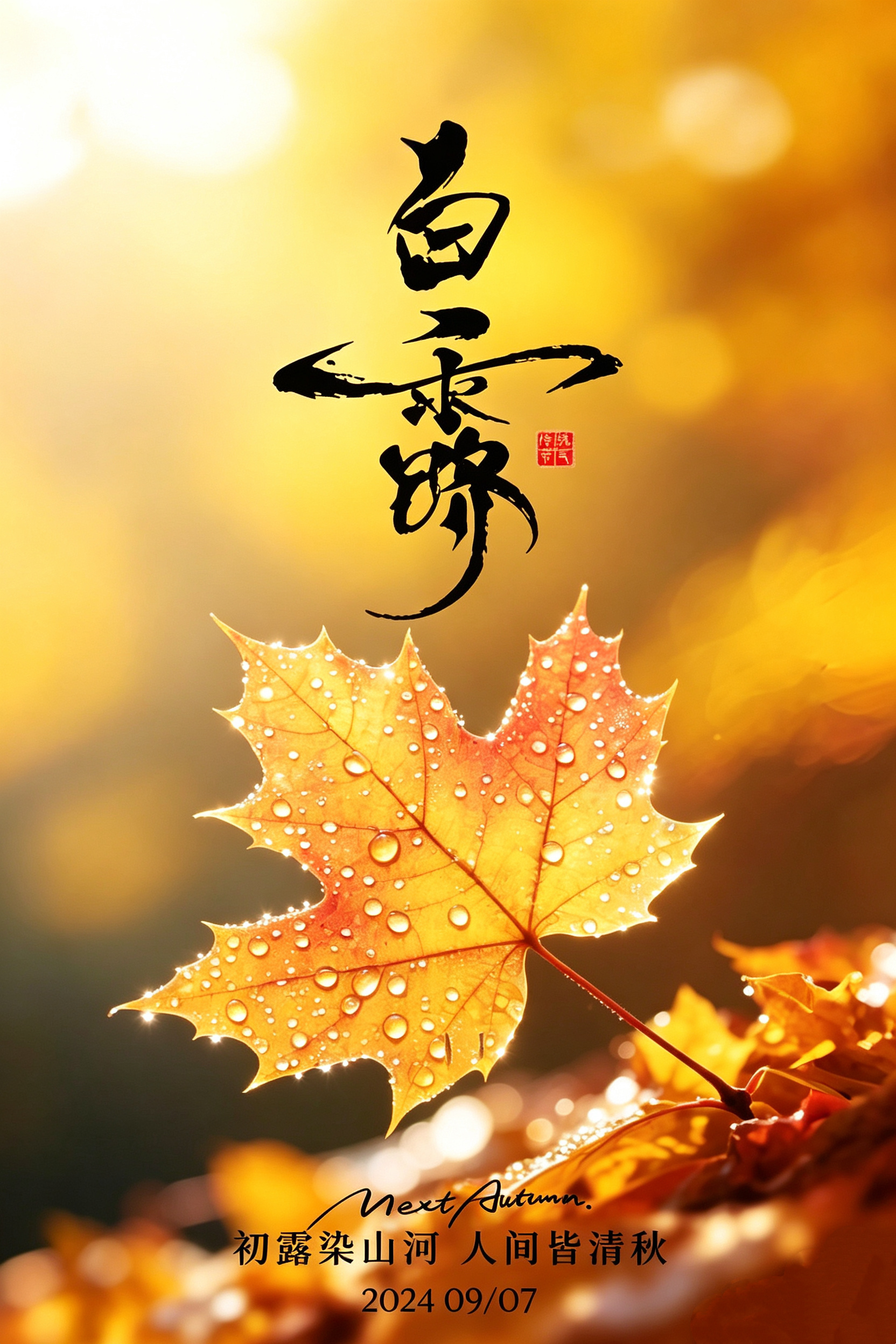 2026白露节气祝福图片海报壁纸 拿图吱一声哦！白露白露节气