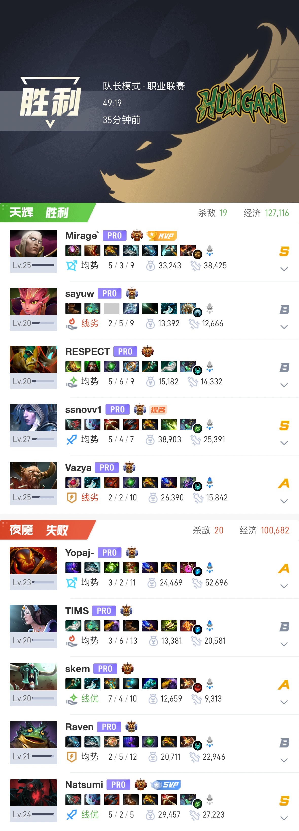【ti15 】 小组赛小组赛第三天对阵HULIGANI第二局比赛时长：49分钟人