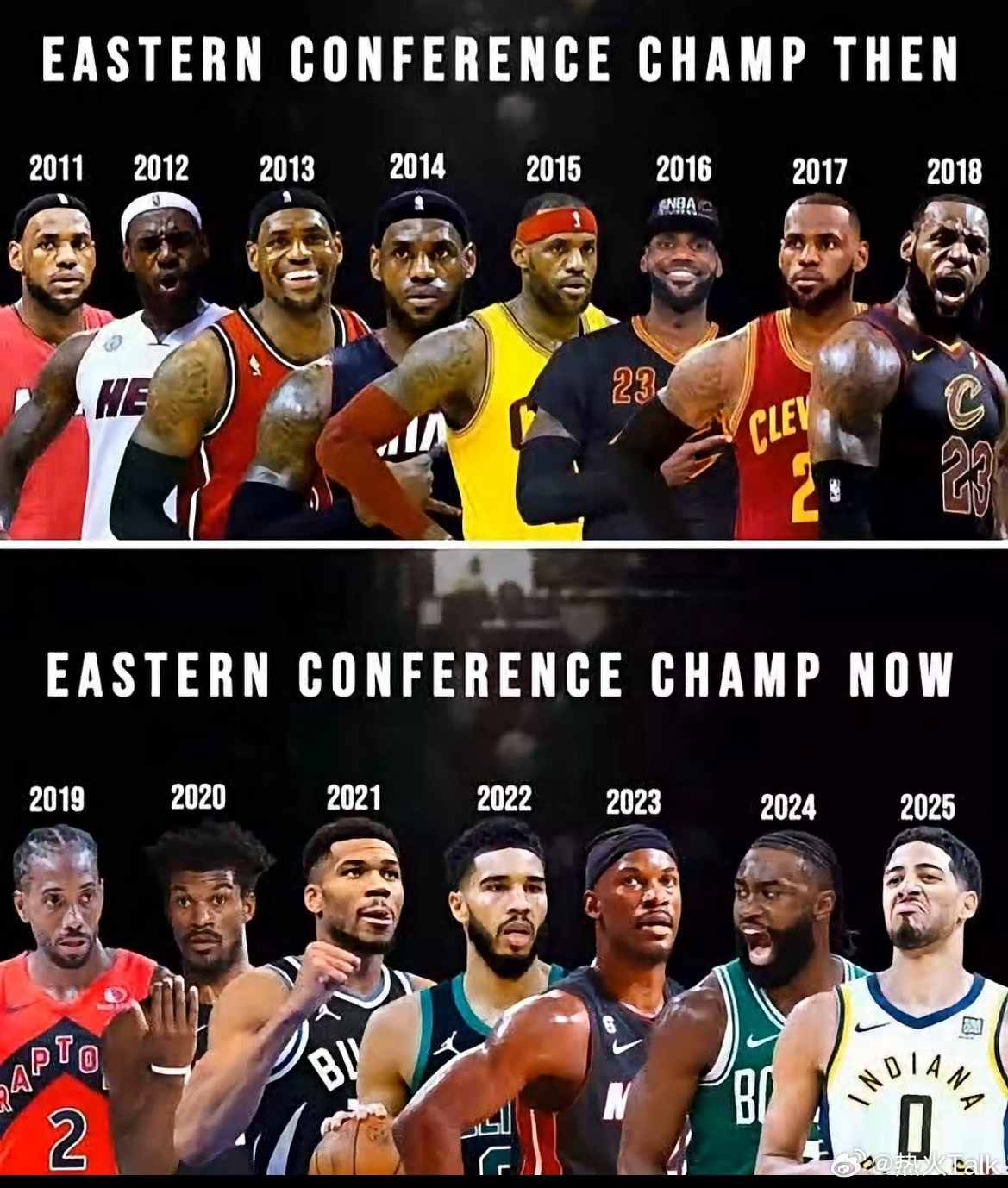 从2011年到2018年，连续8年詹姆斯统治了整个东部詹姆斯nba常规赛