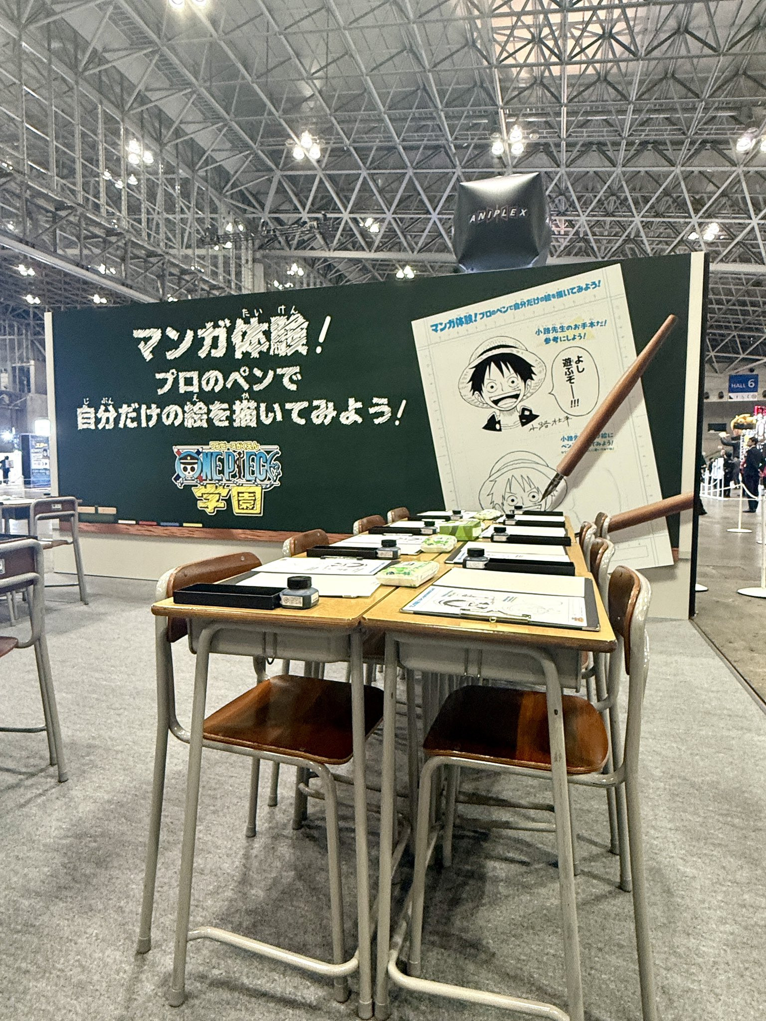 JUMP胜利嘉年华2026现场，临摹ONE PIECE学院作者小路壮平路飞插画活