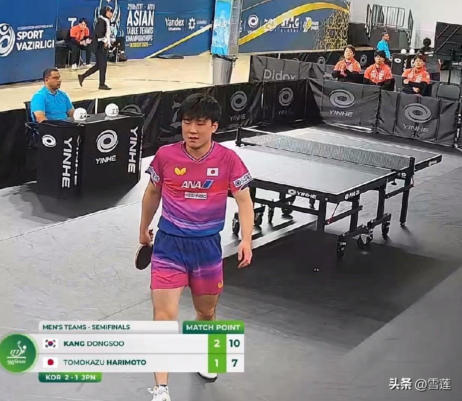 张本智和一脸的无奈！！

今天没有助力团队拿到了二分，今年的亚锦赛日本队无缘晋级