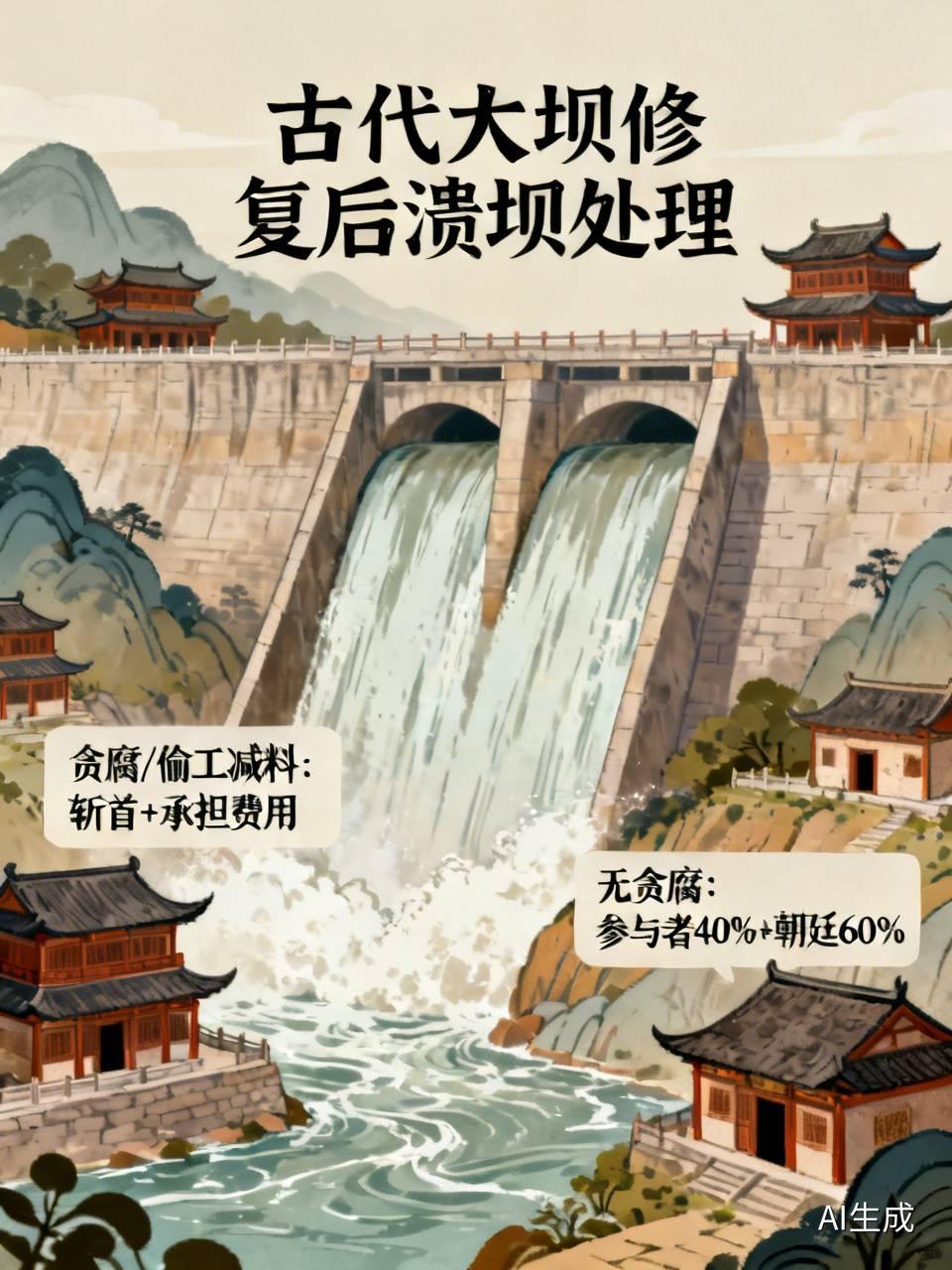 古代，大坝修复后溃坝会怎样处理？
首先，若查证加固大坝过程中存在贪腐、偷工减料的