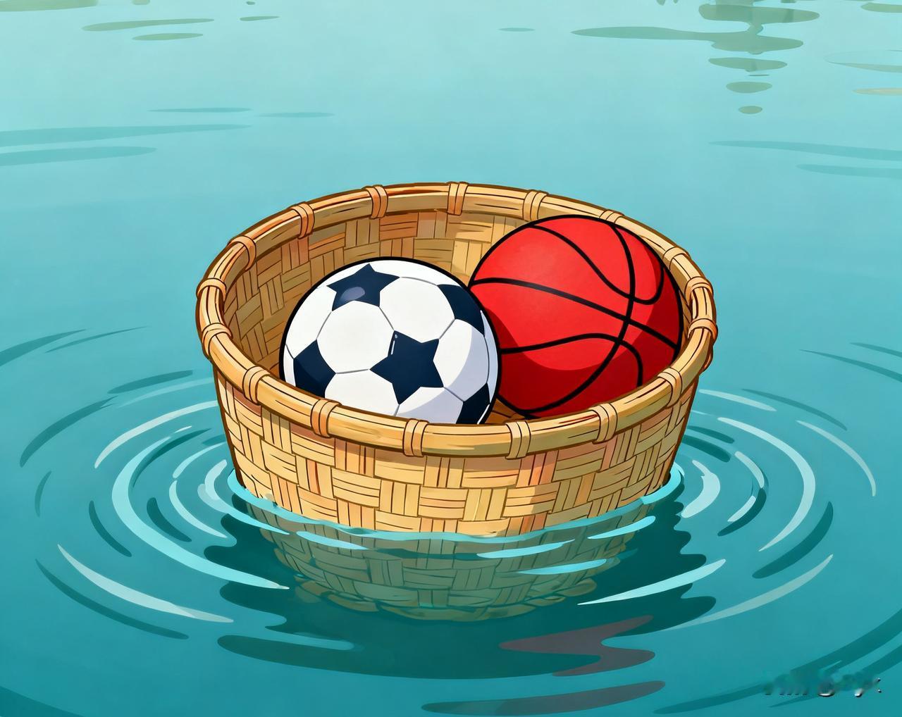 “竹篮打水一场空”，
老祖宗几千年就知道，
咱们的足球篮球是搞不了的。
 
足球