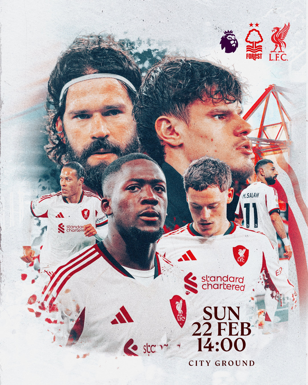 今晚22:00 英超 诺丁汉森林vs利物浦利物浦你得争口气啊利物浦